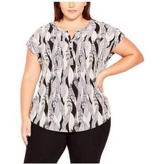 Evans Tops Evans Plus Womens Hi-Low Button Blouse - Detail