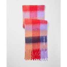 Red Scarfs French Connection Soft Check Oversized Scarf - Red