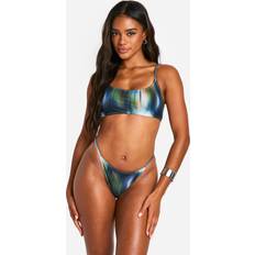 Florals Bikini Bottoms boohoo Blurred Print Tanga Bikini Bottoms - Multi