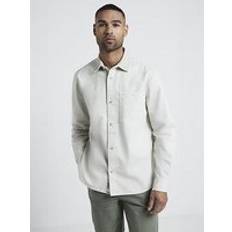 Clothing River Island Regular Fit Cord Collar Shirt - Natural