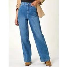 Clothing Roman Cotton Blend Wide Leg Stretch Jeans - Light Denim/Blue