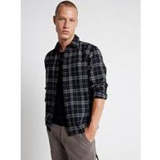 Clothing River Island Waffle Check Shirt - Black