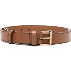 Prada Logo Plaque Leather Belt - Brown