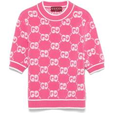 Gucci Women Jumpers Gucci GG Jacquard Wool Sweater - Pink