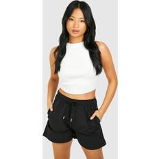 Shorts boohoo Petite Drawstring Parachute Shorts - Black