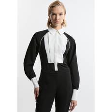 Karen Millen Men Tops Karen Millen Twill Contrast Collar Woven Shirt - Mono