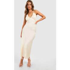 Boohoo Midi Dresses boohoo Womens Linen Look Strappy Midaxi Dress - Beige