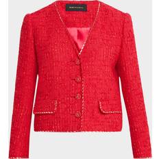 Kobi Halperin Clara Metallic-Trim Textured Tweed Jacket - Scarlet