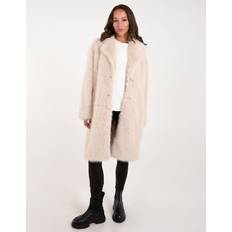 Blue Vanilla Plush Fur Coat - Stone