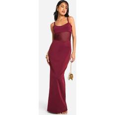 Knee Length Dresses - Purple boohoo Strappy Bandage Mesh Insert Maxi Dress - Purple
