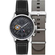 Watches AVI-8 Hawker Hurricane Classic Chronograph Carbon Fiber Black Dial Quartz AV-4011-0W Men's Watch