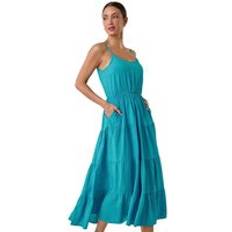 Turquoise Dresses Roman Tiered Midi Dress - Turquoise