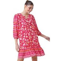 Clothing Roman Paisley Border Print Smock Dress - Red