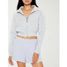 Forever 21 Women Outerwear Forever 21 Lightweight Cropped Jacket - Gray