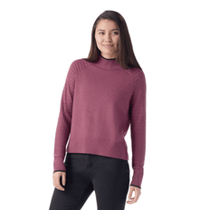 Smartwool Women Sweaters Smartwool Edgewood Sweater - Garden Pink/Eggplant