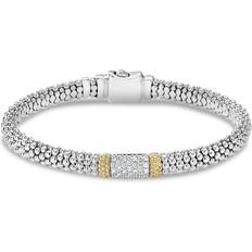 Lagos 18K Gold & Sterling Silver Diamond Lux Bracelet White/Silver