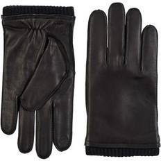 Cashmere - Men Gloves & Mittens Bruno Magli Cashmere Lined Leather Gloves - Black