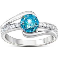 Moissanites Jewelry The Bradford Exchange Enchanted Sky Genuine Blue And White Moissanite Ring