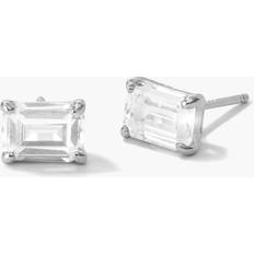 Jaxxon Earrings Jaxxon Emerald Cut Stud Silver Earrings