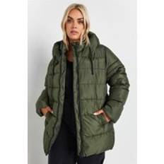 Yours Sporty Puffer Coat - Green