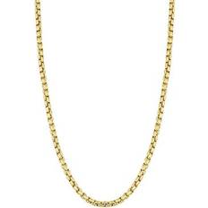 Oradina Men's 14K Yellow Solid Gold Round Bodega Box Chain Yellow Gold