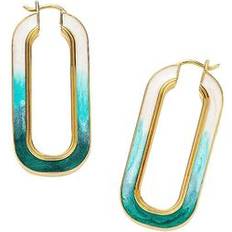 Missoma Women's Enamel Haze 18K Gold-Plate & Enamel Hoop Earrings Green