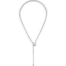 Gucci Necklaces Gucci Sterling Silver Trademark Heart Lariat Necklace, 24" Silver