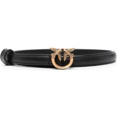 Pinko Love Birds Buckle Leather Belt - Black