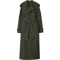 Burberry Green Coats Burberry Double-Breasted Quilted Trench Coat - Green