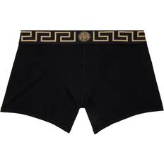 Versace Men's Underwear Versace Greca Border Long Boxers - Black/Gold Gre