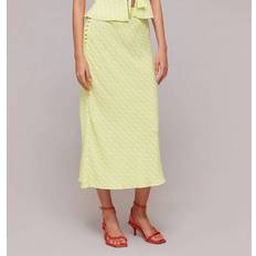 Yellow Skirts Whistles Yellow Link Check Side Button Skirt - Green