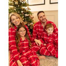 S - Unisex Pyjamas Cyberjammies Noel Check Pyjama Set - Red