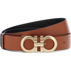 Ferragamo Brown Belts Ferragamo Gancini Reversible Leather Belt - Brown