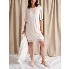 Bamboo Dresses Pretty You London Bamboo Lace T-Shirt Nightdress - Powder Puff