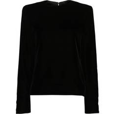 Blouses Saint Laurent Shoulder Pads Velvet Blouse - Black