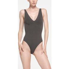 Fabric - Women Shapewear & Under Garments SKIMS Plunge Bodysuit - Black