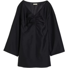 H&M Silk-Blend Twill Dress - Black