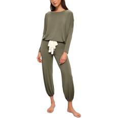 eberjey Gisele Slouchy Pajama Set - Moss/Ivory