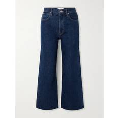 Slvrlake Grace Cropped Frayed Mid-rise Wide-leg Jeans - Blue