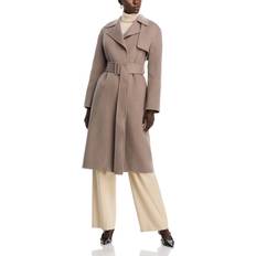 Theory Women Coats Theory Divide Wool Cashmere Wrap Trench Coat - Gray