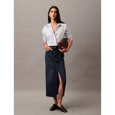 Calvin Klein Skirts Calvin Klein Front Split Hem Maxi Denim Skirt - Blue