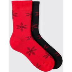 boohooMAN Snowflake Christmas Socks - Mehrfarbig