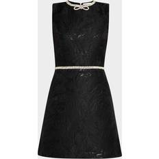 Alice + Olivia Ellis Embellished Bow Mini Dress Black