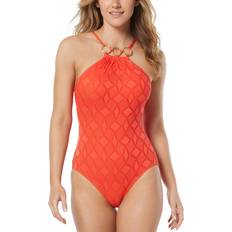 Vince Camuto High Neck One Piece Swimsuit - Orange