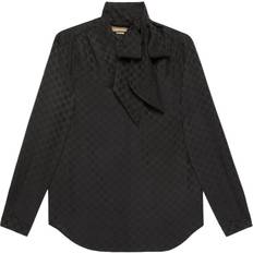 Gucci Blouses Gucci Printed Silk Blouse Top - Black