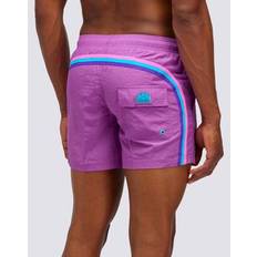 Purple Swimming Trunks Sundek Crinkled Short Elastic Waist Swimshorts - Purple