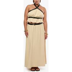 WeWoreWhat Bow Maxi Skirt - Wood Ash/Black
