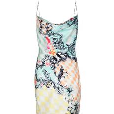 Balmain Kjoler Balmain Baroque Print Satin Dress - Blue