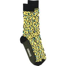 Versace Socks Versace Logo Leopard-Print Socks - Yellow