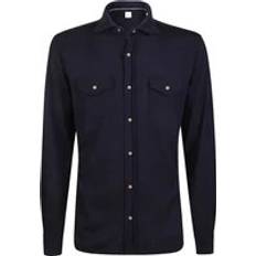 Cashmere - Men Shirts Eleventy Casual Wool Cashmere Shirt - Black